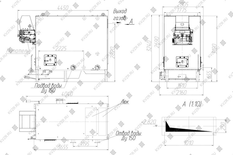 Чертеж котла КВм 2.5 с ЗП РПК