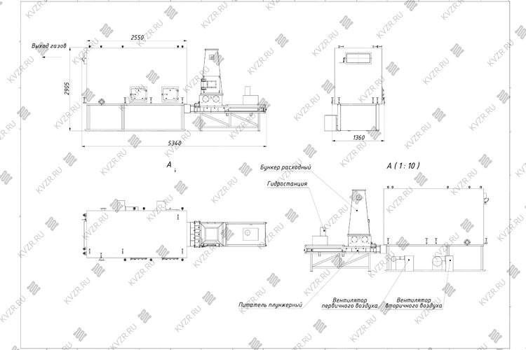 Чертеж котла 700 кВт на щепе